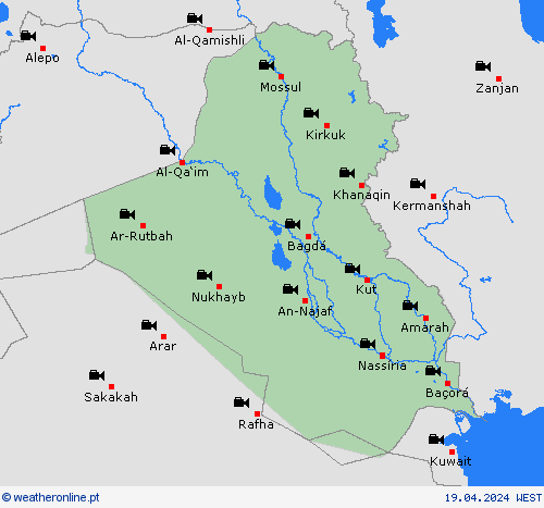 webcam Iraque Ásia mapas de previsão