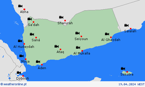 webcam Iémen Ásia mapas de previsão