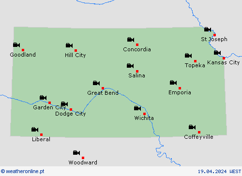 webcam Kansas América do Norte mapas de previsão