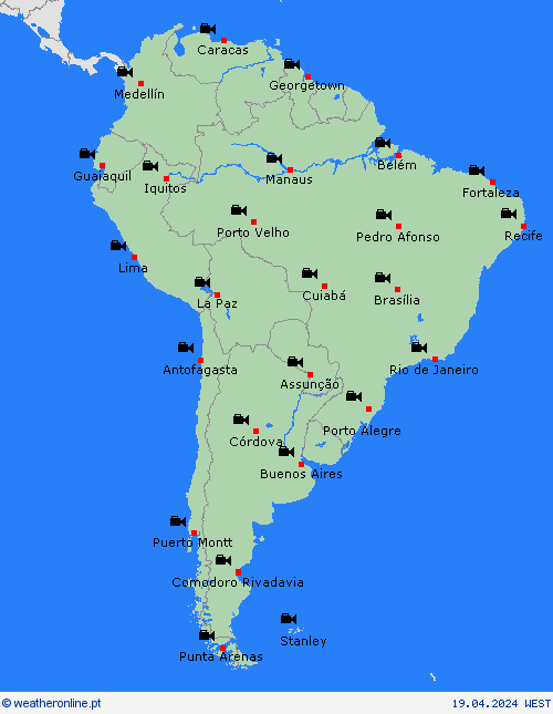webcam  América do Sul mapas de previsão