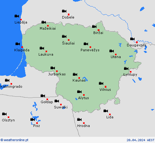 webcam Lituânia Europa mapas de previsão