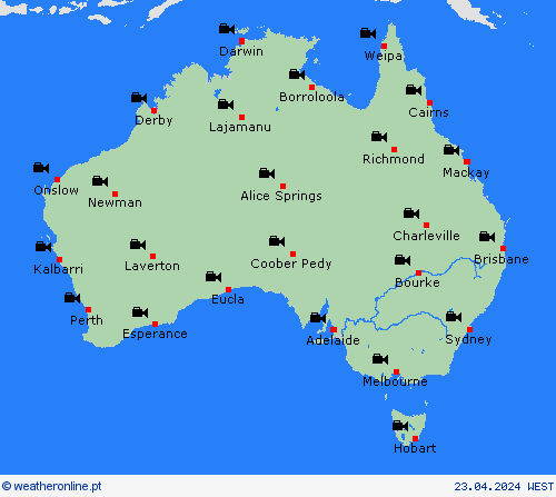 webcam Austrália Oceânia mapas de previsão