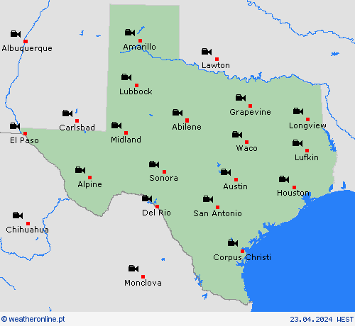 webcam Texas América do Norte mapas de previsão