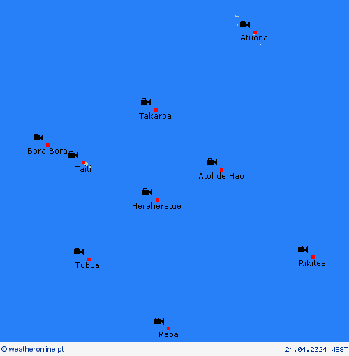 webcam Polinésia Francesa Oceânia mapas de previsão