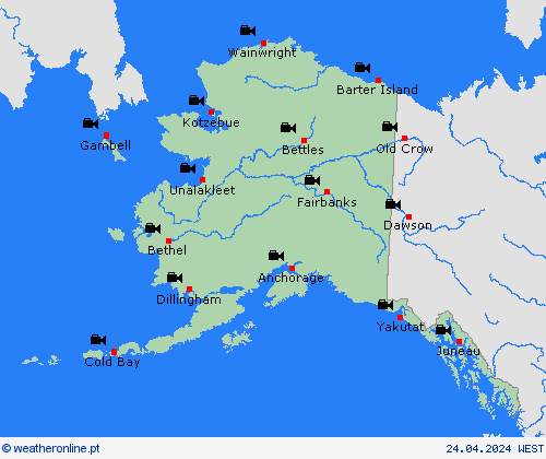 webcam Alasca América do Norte mapas de previsão