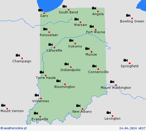 webcam Indiana América do Norte mapas de previsão