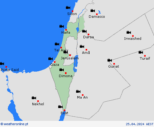 webcam Israel Ásia mapas de previsão