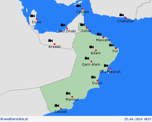 webcam Omã Ásia mapas de previsão