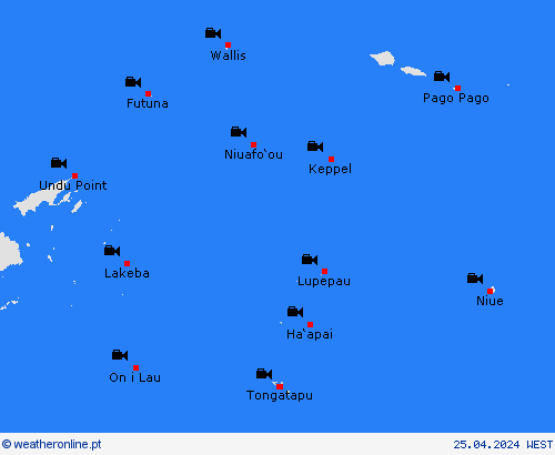 webcam Tonga Oceânia mapas de previsão