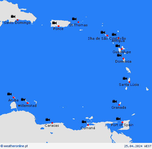 webcam Pequenas Antilhas América Central mapas de previsão