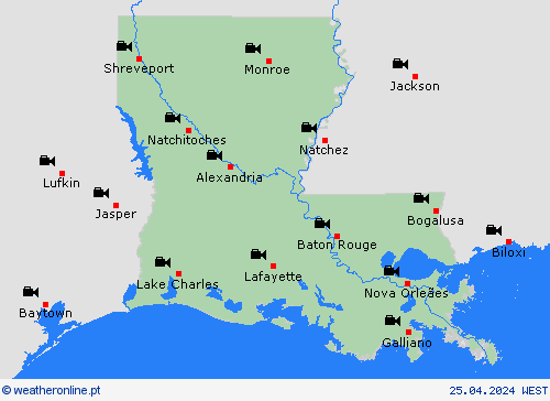webcam Luisiana América do Norte mapas de previsão