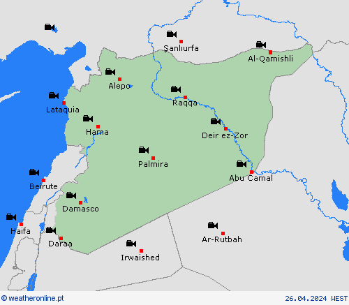 webcam Síria Ásia mapas de previsão