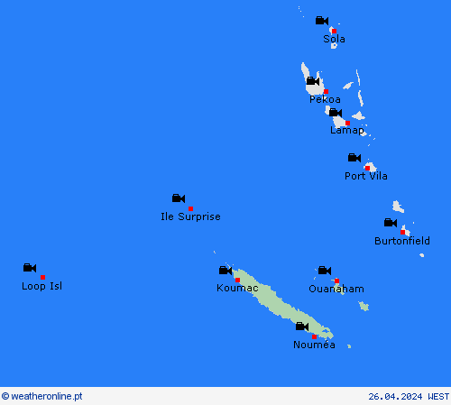 webcam Nova Caledónia Oceânia mapas de previsão