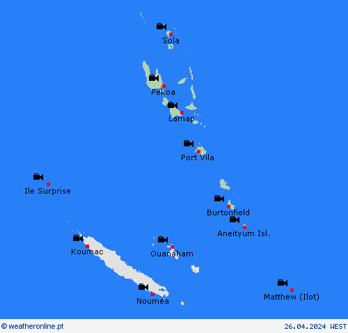 webcam Vanuatu Oceânia mapas de previsão