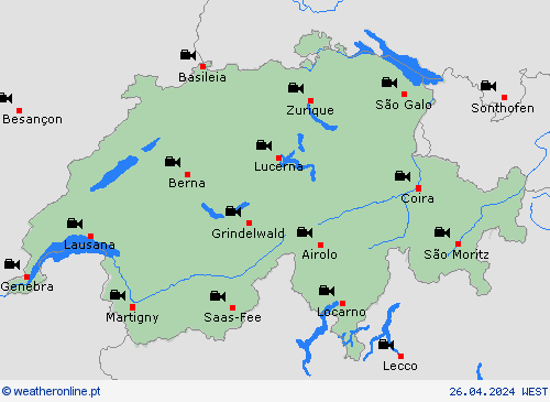 webcam Suíça Europa mapas de previsão