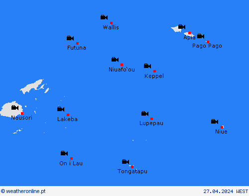 webcam Samoa Americana Oceânia mapas de previsão