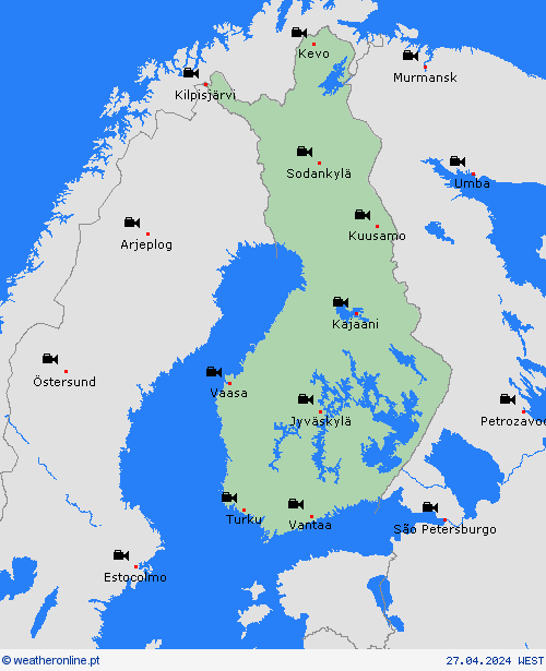 webcam Finlândia Europa mapas de previsão