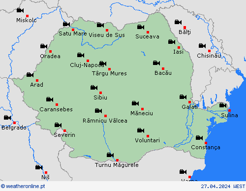 webcam Roménia Europa mapas de previsão