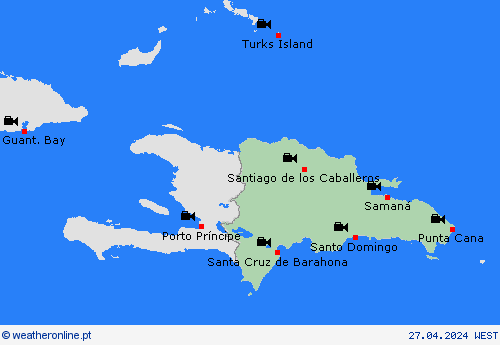 webcam República Dominicana América Central mapas de previsão