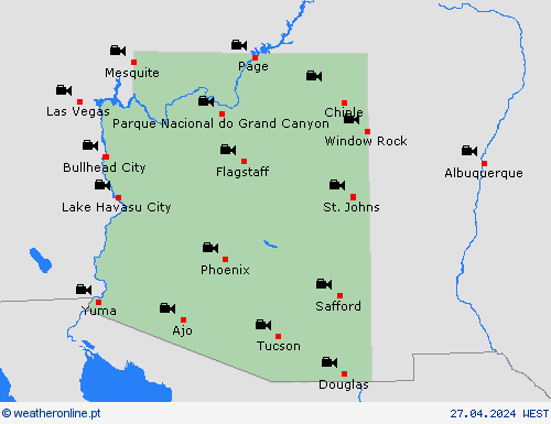 webcam Arizona América do Norte mapas de previsão