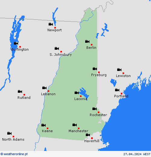 webcam Nova Hampshire América do Norte mapas de previsão