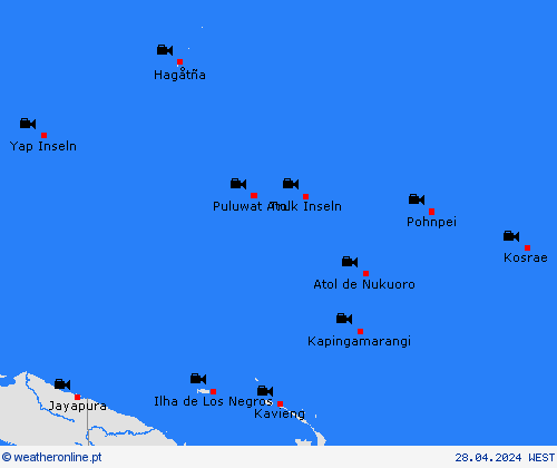 webcam Micronésia Oceânia mapas de previsão