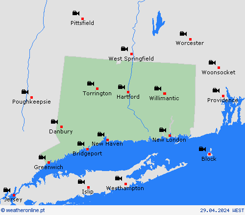 webcam Connecticut América do Norte mapas de previsão