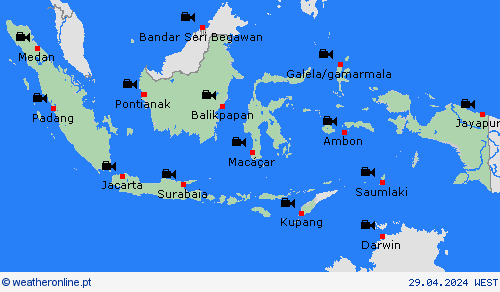 webcam Indonésia América do Norte mapas de previsão