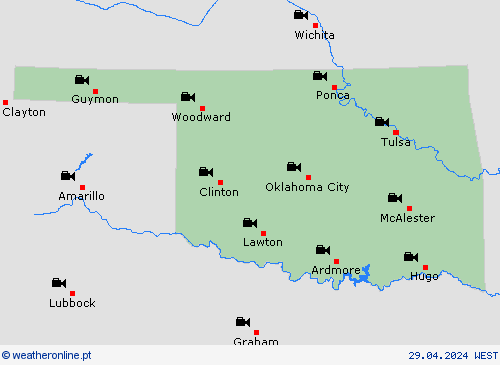 webcam Oklahoma América do Norte mapas de previsão
