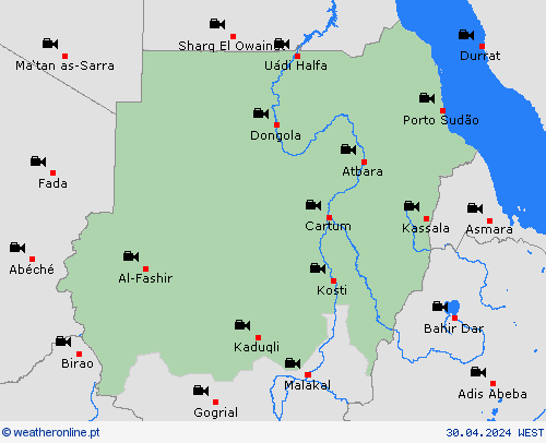 webcam Sudão África mapas de previsão