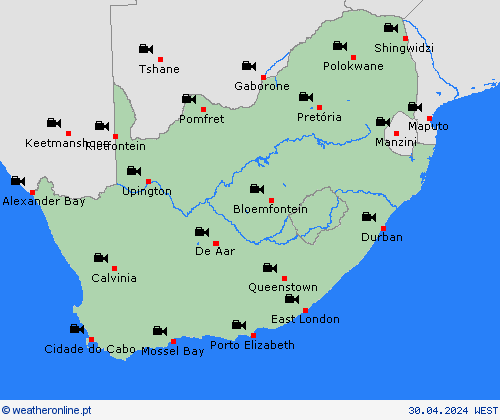 webcam África do Sul África mapas de previsão
