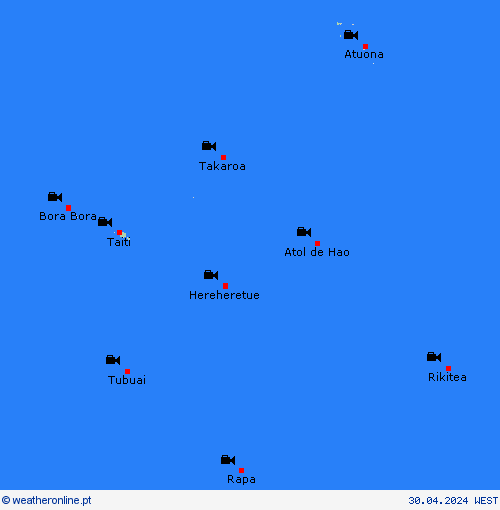 webcam Polinésia Francesa Oceânia mapas de previsão