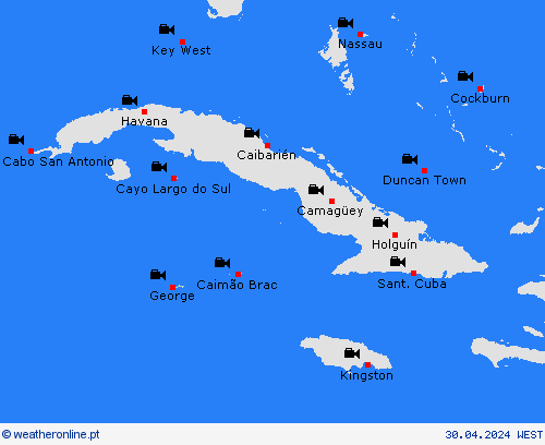 webcam Ilhas Cayman América Central mapas de previsão