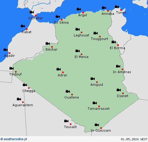 webcam Argélia África mapas de previsão