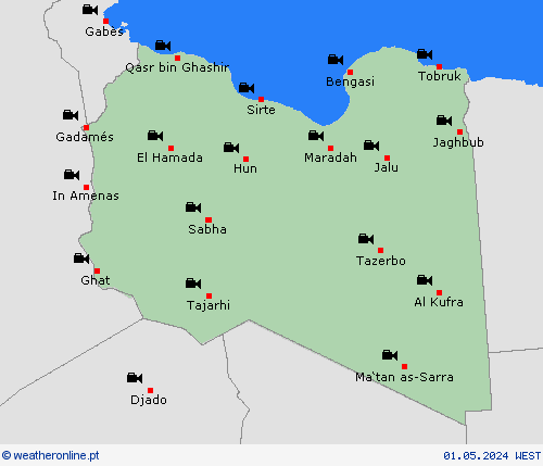 webcam Líbia África mapas de previsão