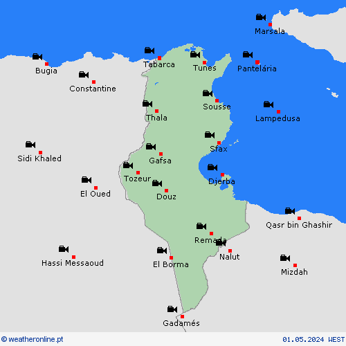 webcam Tunísia África mapas de previsão