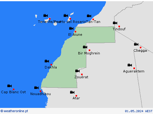 webcam Saara Ocidental África mapas de previsão