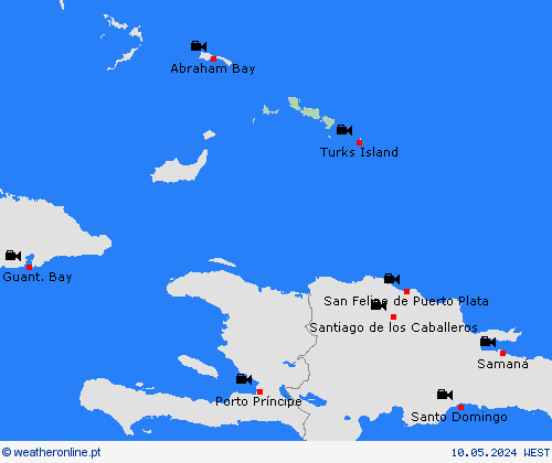 webcam Turks e Caicos América Central mapas de previsão