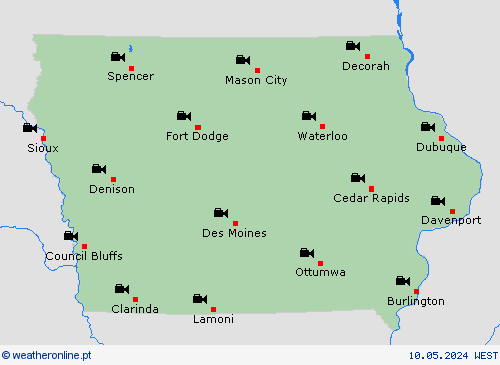 webcam Iowa América do Norte mapas de previsão