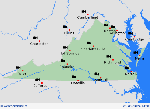 webcam Virgínia América do Norte mapas de previsão