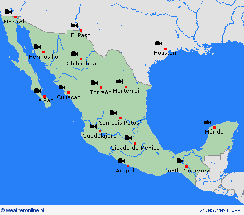 webcam México América Central mapas de previsão
