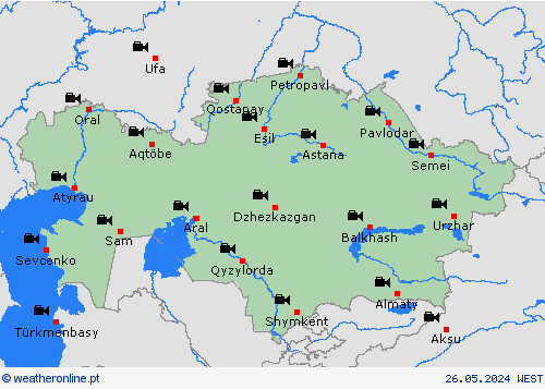 webcam Cazaquistão Ásia mapas de previsão