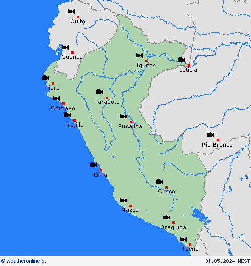 webcam Peru América do Sul mapas de previsão