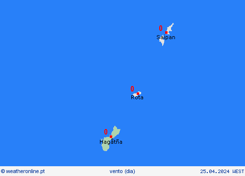 vento Guam Oceânia mapas de previsão