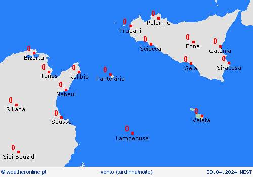 vento Malta Europa mapas de previsão