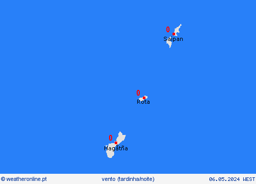 vento Ilhas Marianas Oceânia mapas de previsão